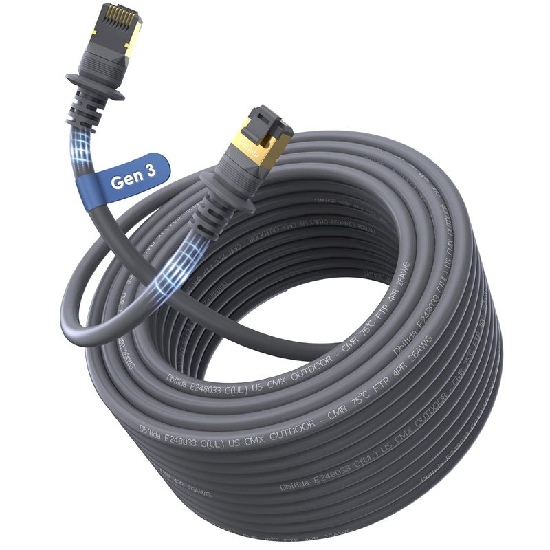 Dbilida Starlink Cable Gen 3 50 FT, CMX CMR Rated 26AWG, Rectangular Satellite Ethernet Cable for Outdoor Indoor - Image 1